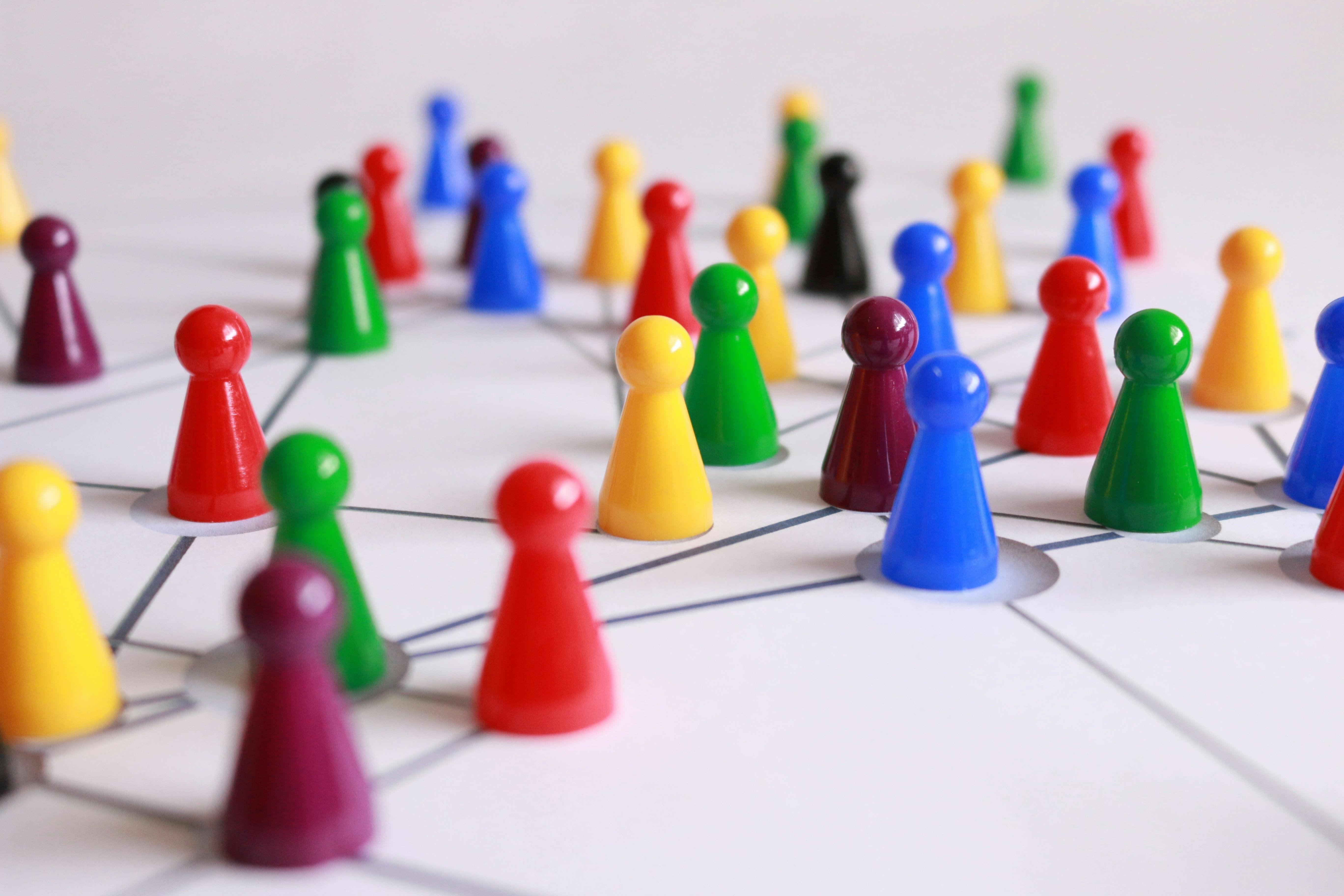Game pieces on a board - symbolizing strategy
